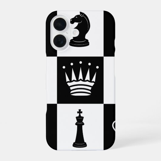Klassische Schachfiguren iPhone 16 Fall Hülle (Rückseite)