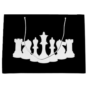 Klassische Schachpartien Schwarz und Weiß Große Geschenktüte