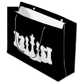 Klassische Schachpartien Schwarz und Weiß Große Geschenktüte (Vorderseite Schrägansicht)