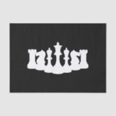 Klassische Schachpartien Schwarz und Weiß Seidenpapier (Vorderseite)