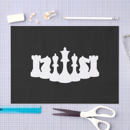 Klassische Schachpartien Schwarz und Weiß Seidenpapier (Handwerk)