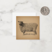 Klassische Schaf-Art-Illustration Antikes Landgut Mitteilungskarte (Vorderseite/Rückseite Beispiel)