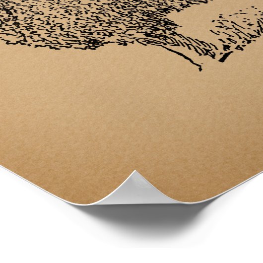 Klassische Schaf-Art-Illustration Antikes Landgut Poster (Ecke)