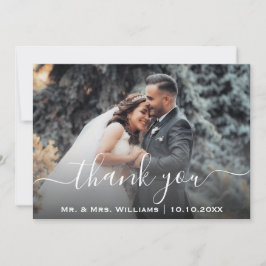 Klassische schicke Braut und Foto Dankeskarte