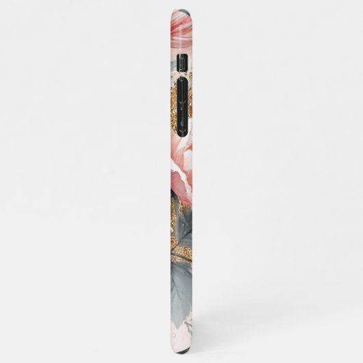 Klassische schicke Rose Kunstvoll und ganz Botanis iPhone Hülle (Linke Seite)