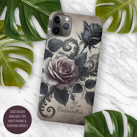 Klassische schicke Rose Kunstvoll und ganz Botanis iPhone Hülle