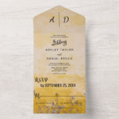 Klassische schicke, rustikal gelbe, staubige Blume All In One Einladung (Innen Boden)