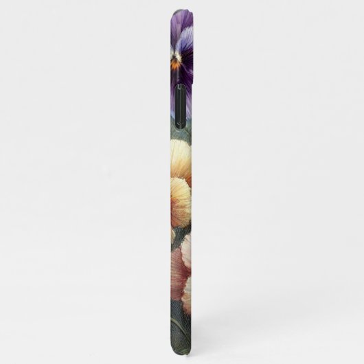 Klassische schicke Stiefmütterchen Kunstvoll und g iPhone Hülle (Rechte Seite)