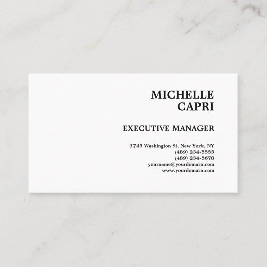 Klassische Schlichte, einfache Minimalistisch zeit Visitenkarte (Vorderseite)