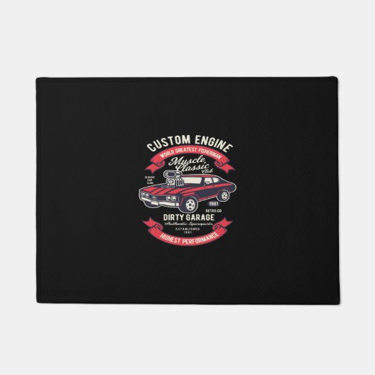 Klassische schmutzige Garage für Motor Fußmatte (Vorderseite)