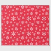 Klassische Schneeflocken Rot und Weiß Weihnachten Geschenkpapier (Flach)