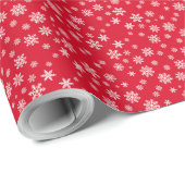 Klassische Schneeflocken Weihnachten Rotes Extra G Geschenkpapier (Rolleneckpunkt)