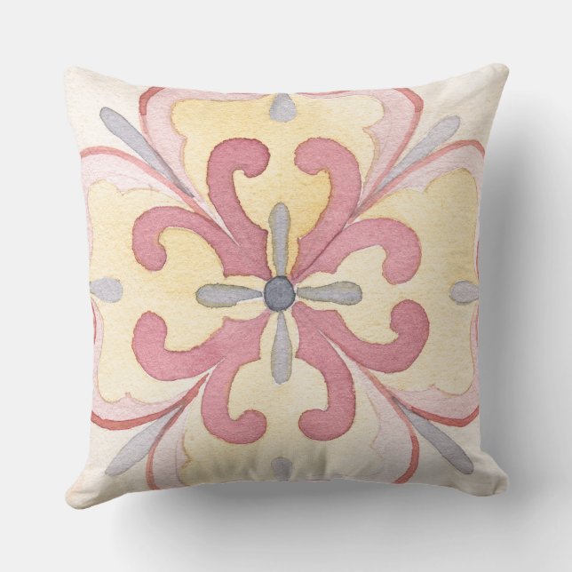 Klassische schöne Blumen Wasserfarben Hintergrund Kissen (Rückseite)