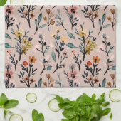 Klassische schöne Blumenmuster Luxus niedlich rosa Geschirrtuch (Gefaltet)