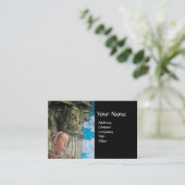 KLASSISCHE SCHÖNHEIT ANTIQUE SPALTE MONOGRAMM Blau Visitenkarte (Stehend Vorderseite)