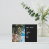 KLASSISCHE SCHÖNHEIT ANTIQUE SPALTE MONOGRAMM Blau Visitenkarte (Stehend Vorderseite)