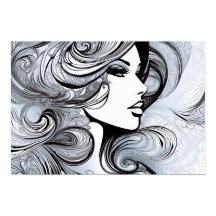 Klassische Schönheit: Moderne Frau in Schwarz und