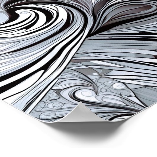 Klassische Schönheit: Moderne Frau in Schwarz und  Poster (Ecke)