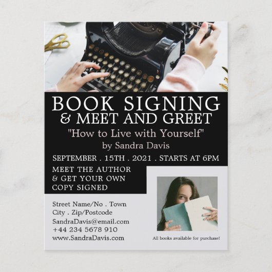 Klassische Schreibmaschine, Schriftsteller - Buchs Flyer (Vorne)