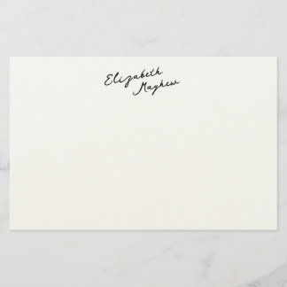 Klassische Schreibwaren mit handgeschriebenem Name Briefpapier
