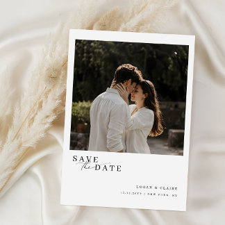 Klassische Schrift Einfache Foto Hochzeit Save The Date