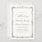 Klassische Schrift mit Vintagem Rahmen Einladung (Vorderseite)