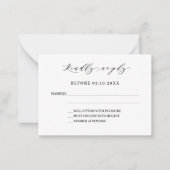 Klassische Schrift moderne Hochzeitsreaktion UAWG Mitteilungskarte (Vorderseite)