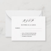 Klassische Schrift moderne Hochzeitsreaktion UAWG Mitteilungskarte (Vorderseite)