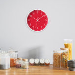 Klassische Schule Rot Uhr<br><div class="desc">Klassisch aussehende Uhr, passen Sie die Linien- und Hintergrundfarbe sowie den Schriftart an.</div>