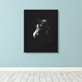 Klassische schwarz-arabische Pferdekunst (Kleinere Leinwanddruck (Insitu (Holzboden))