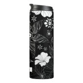 Klassische Schwarz-Blüte-Custom Thermosbecher (Nach rechts gedreht)