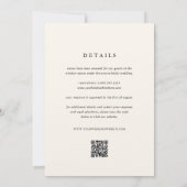 Klassische Schwarz & Ecru Monogram Einladung (Rückseite)