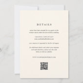 Klassische Schwarz & Ecru Monogram Einladung (Rückseite)