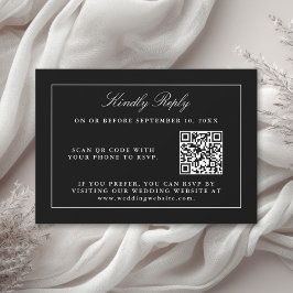 Klassische Schwarz Einfache Elegante UAWG mit QR-C RSVP Karte