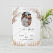 Klassische Schwarz & Gold-Hochzeit Einladung (Stehend Vorderseite)