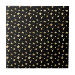 Klassische Schwarz-Gold-Stars-Illustration Fliese