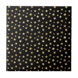 Klassische Schwarz-Gold-Stars-Illustration Fliese