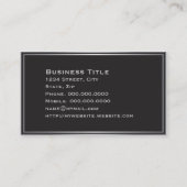 Klassische schwarz hervorgehobene Border Business Visitenkarte (Rückseite)