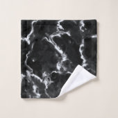 Klassische Schwarz-Marmor-Textur, grau weiß, benut Badhandtuch Set (Waschlappen)