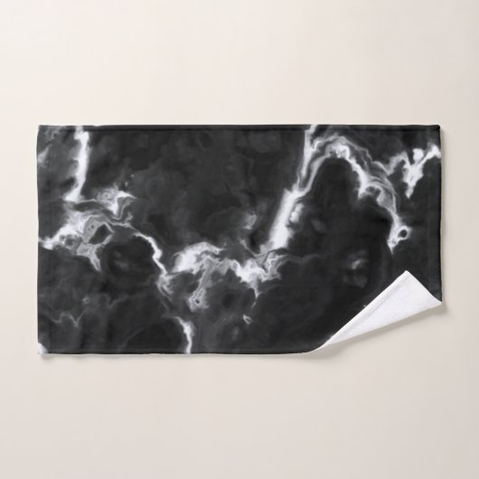 Klassische Schwarz-Marmor-Textur, grau weiß, benut Badhandtuch Set (Handtuch)