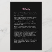 Klassische Schwarz-Pink-Gedenkkarte | 5,5 x 8,5" (Rückseite)