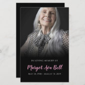 Klassische Schwarz-Pink-Gedenkkarte | 5,5 x 8,5" (Vorne/Hinten)