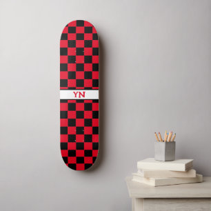 Klassische Schwarz-Rot-Namen-Initialen Skateboard
