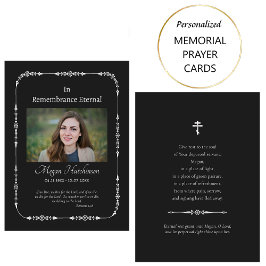 Klassische Schwarz-Silber-Orthodoxe Beerdigungskar Platzkarte