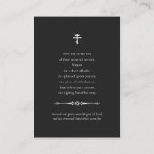 Klassische Schwarz-Silber-Orthodoxe Beerdigungskar Platzkarte (Rückseite)