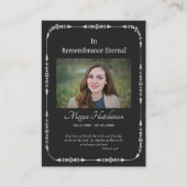 Klassische Schwarz-Silber-Orthodoxe Beerdigungskar Platzkarte (Vorderseite)