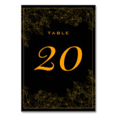 Klassische Schwarz-subtile goldene Muster-Tischnum Tischnummer (Rückseite)