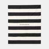 Klassische Schwarz- und Eggshell-Weiße Streifen mi Fleecedecke (Vorderseite)