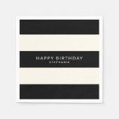 Klassische Schwarz- und Eggshell-Weiße Streifen mi Serviette (Vorderseite)