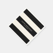 Klassische Schwarz- und Eggshell-Weiße Streifen mi Serviette (Ecke)